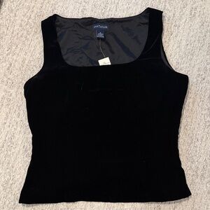 Ann Taylor Elegant Black Velvet Tank Top